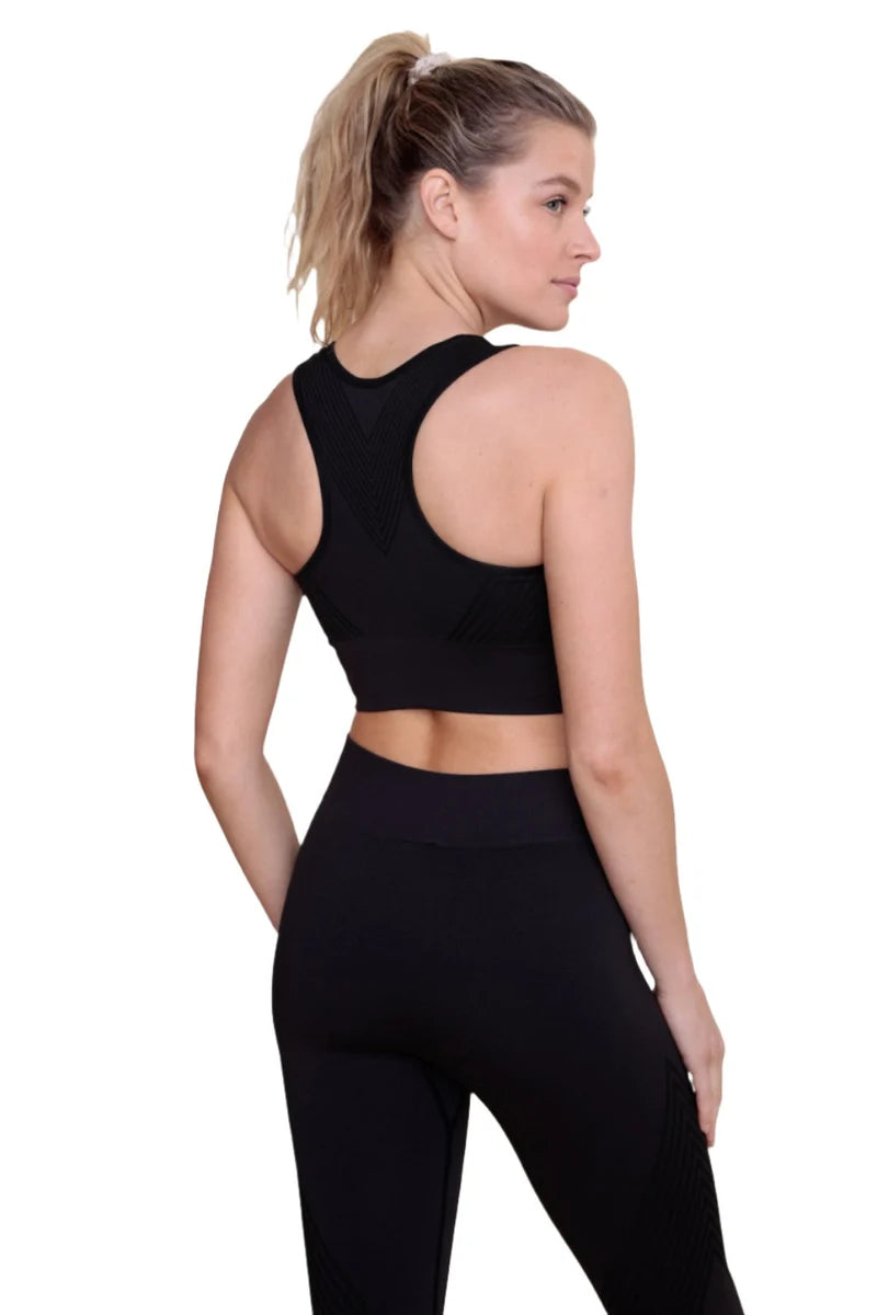 Mono B Striped Seamless Sports Bra–Adult