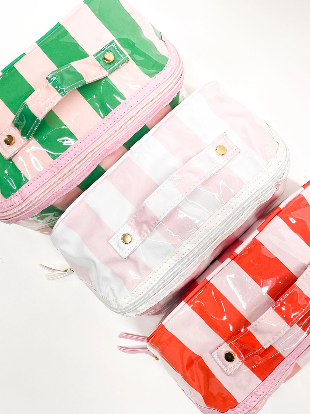 Striped Wipeable Toiletry Bag